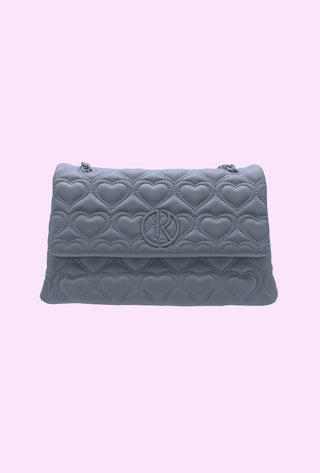 Borsa HEART con catena più trapunta doppia cucitura cuore più logo