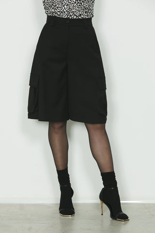 Bermuda AMERICA vita alta con elastico con tasconi più tasche francesi