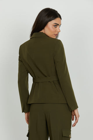 Giacca AMBEL manica lunga con patte più cintura con fibbia logo