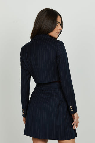 Giacca RERUUM corta manica lunga doppio petto con patte gessato