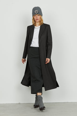 Giacca PEPPER lungo manica lunga 1 bottone con patte gessato