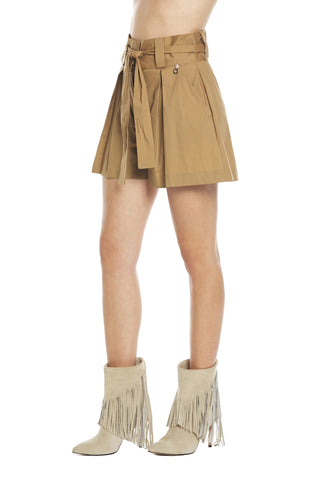 Shorts  ARAUJO in cotone vita alta con cintura più tasche più piega baciata