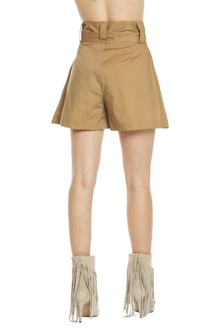 Shorts  ARAUJO in cotone vita alta con cintura più tasche più piega baciata