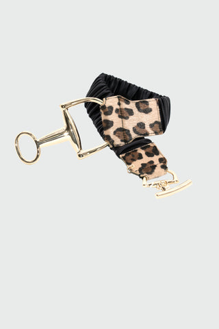 Cintura PRINTLE_MACULATO con elast. Più fibbia cavallerizza più ins.animalier eco.