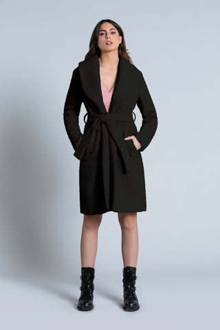 Cappotto ROBO manica lunga collo sciallato con tasche più Cintura orsetto