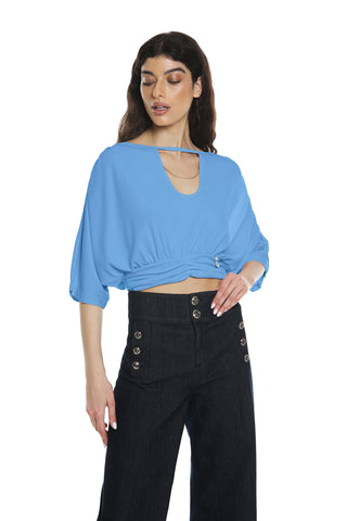 Blusa DIANAS corta m.3/4 pipistrello con incr.schiena più goccia più catena