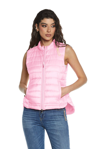 Giubbino GYALANA smanicato con zip più tasche più coulisse asimmetrico piumino superlight