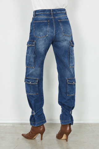 Panta patty_20_nos vita media con tasconi più patte più snap cargo fit in blue denim