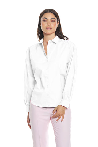 Camicia KOURI manica lunga con coulisse schiena asimmetrico