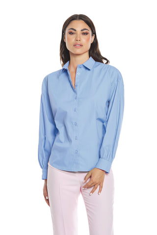 Camicia KOURI manica lunga con coulisse schiena asimmetrico