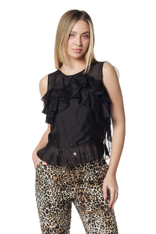 Blusa MANGO senza maniche con gale