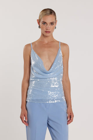 Top STUART incrocio retro full paillettes