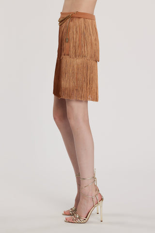 Gonna BONAVENTURA corta con frange più catena