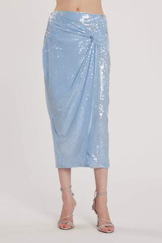 Gonna KIMM longuette incrocio davanti più spacco full paillettes