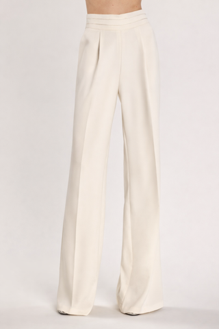 Pantalone MORITA vita alta con pinces più piping largo