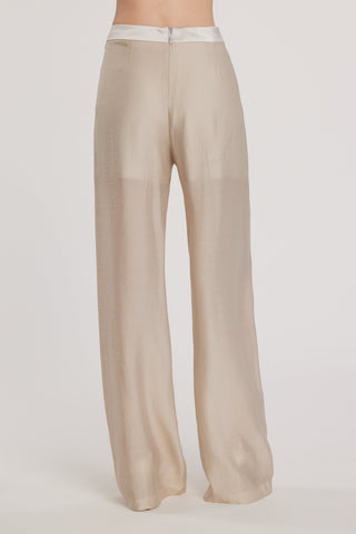 Pantalone ARGENTO vita alta ampia bustino in raso