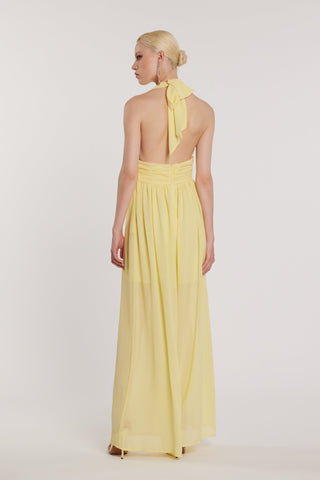 Tuta DESICA vita alta palazzo più plissé scollato sul retro con allaccio al collo