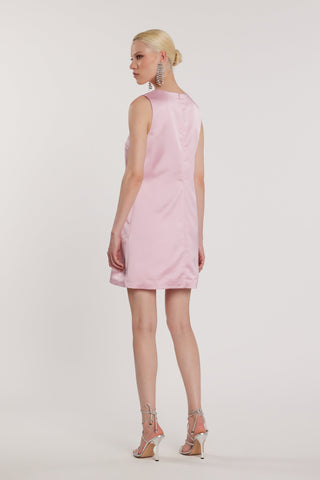 Abito GERINY senza maniche scollo a V corto più fiocco in raso