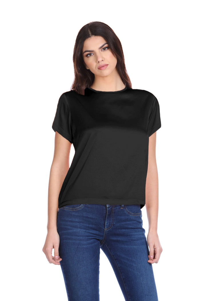 T-Shirt RAKRYD mezza manica con ricamo logo più raso