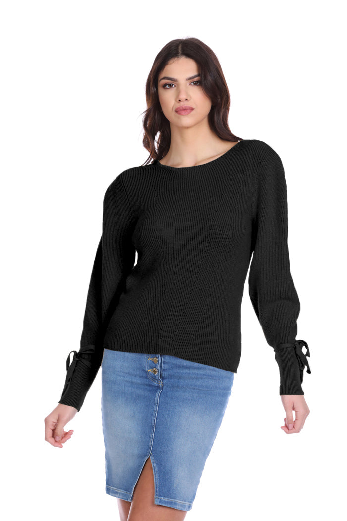 Maglia HERNIS manica lunga con laccetti effetto spallina
