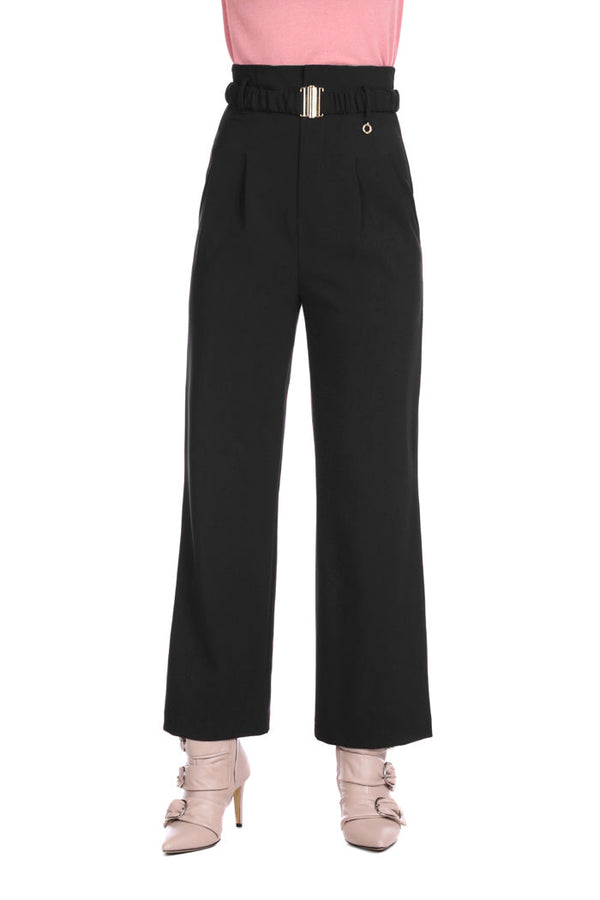 Pantalone CASADO vita alta palazzo con Cintura più pinces
