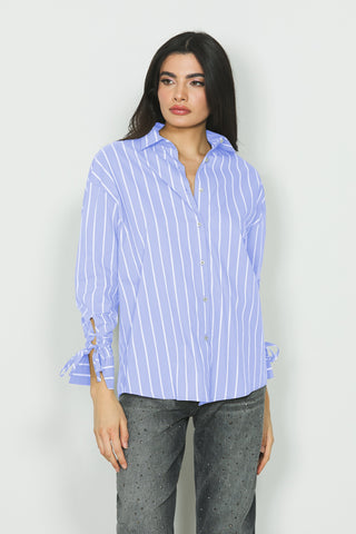 Camicia DELIA manica lunga con fettucce polsi righe