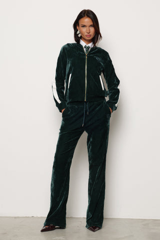 Felpa BASSETT in velluto manica lunga con tasche più Logo più Bande Lateriali