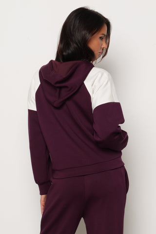 Felpa AIDAN con Cappuccio più Coulisse più Zip Bicolore