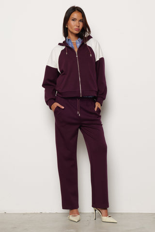 Felpa AIDAN con Cappuccio più Coulisse più Zip Bicolore