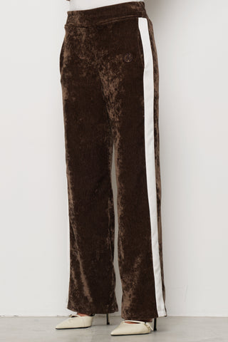 Pantalone LENOIR in velluto più Ricamo Logo più Bande Laterali