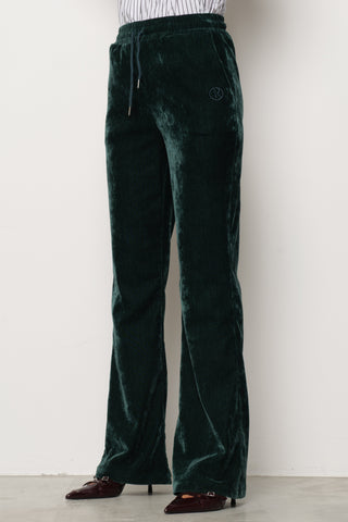 Pantalone FLAVOR in velluto Flare con coulisse più Ricamo