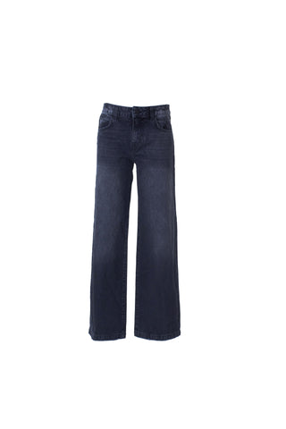Panta ELLELONG_31 vita media 5 ts con strass straight fit denim black