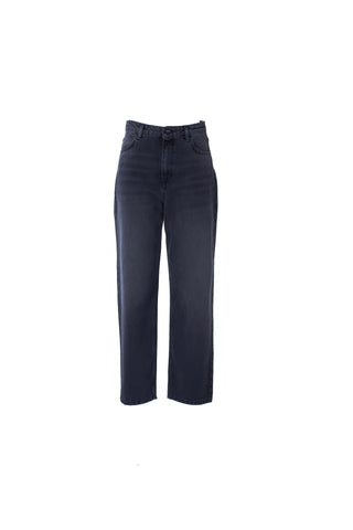 Panta CARLA_31_snz vita media 4 tasche baggy fit denim black