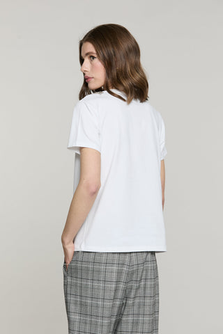 T-shirt BRAGA mezza manica con applicazione castoni più pietre
