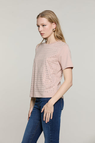 T-shirt WITT mezza manica con baguette crystal