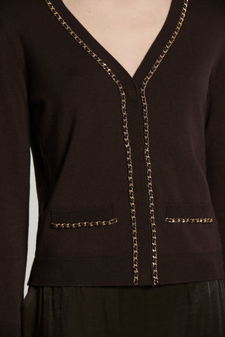 Cardigan CHAINSY manica 7/8 con patte più profili catena
