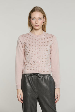 Cardigan FIORELLI manica lunga girocollo con baguette
