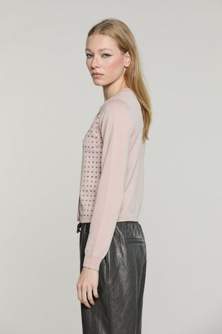 Cardigan FIORELLI manica lunga girocollo con baguette