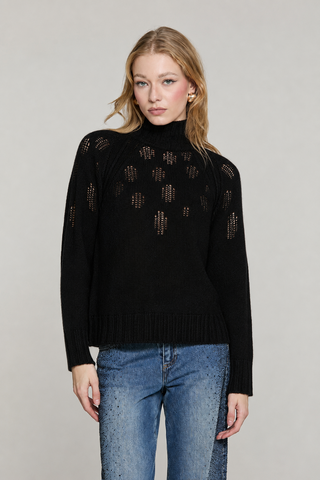 Maglia AMSTERDAM manica lunga collo vulcano con rotture