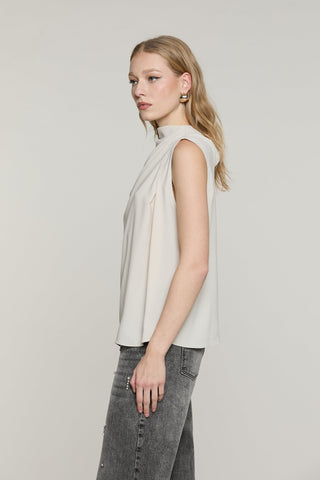 Blusa BERK senza maniche scollo morbido con pieghe più goccia schiena