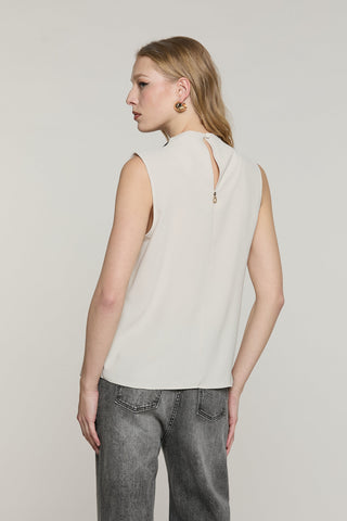 Blusa BERK senza maniche scollo morbido con pieghe più goccia schiena
