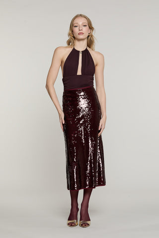 Body METRANO scollo americana con collana con pieghe