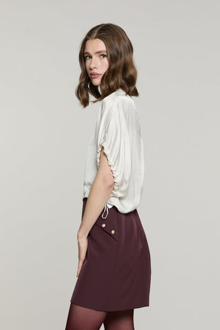 Blusa PAGLIA mezza manica con coulisse più goccia schiena