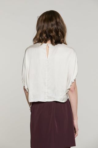 Blusa PAGLIA mezza manica con coulisse più goccia schiena