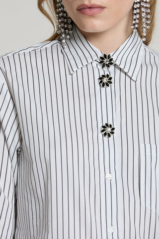 Camicia MANACORA manica lunga con tasca più copribottoni gioiello righe