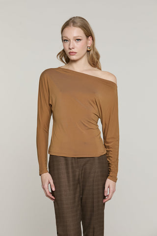 Blusa VIDEO manica lunga pipistrello più scollo barca