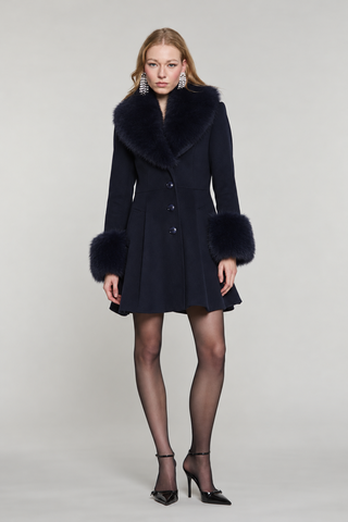 Cappotto PARK manica lunga con collo più polsi ecopelliccia staccabile con tasche svasato