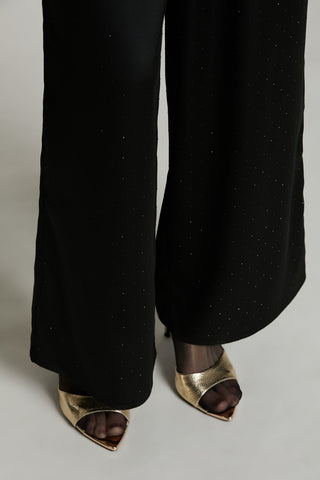 Panta STANG vita alta con elastico più tasche full strass