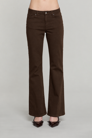 Pantalone SCHIFFER_COLOR v.media 5 ts flaire fit con logo strass tasche gabardine