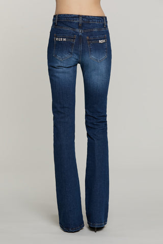 Panta SCHIFFER_BLUE v.media 5 ts flaire fit con logo strass tasche denim